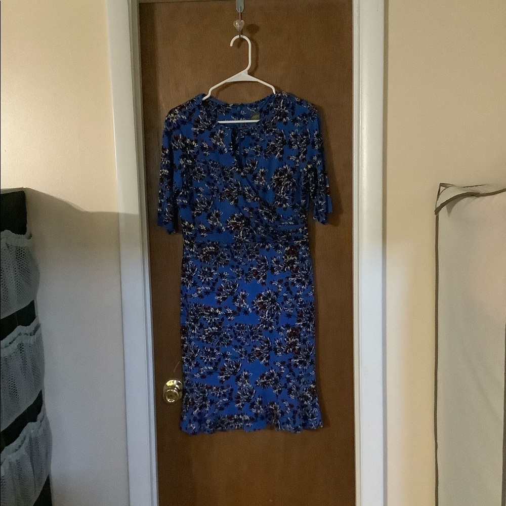 Blue Floral Work Dress